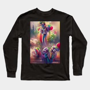 ABSTRACT COLOURFUL (COLORFUL) CLOWNS Long Sleeve T-Shirt